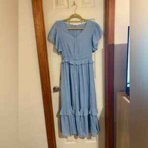 Chic Light Blue Maxi Dress